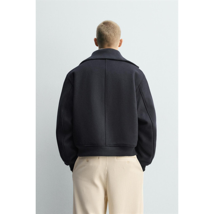 СТЕГАНАЯ КУРТКА С ВОРОТНИКОМ В РУБЧИК