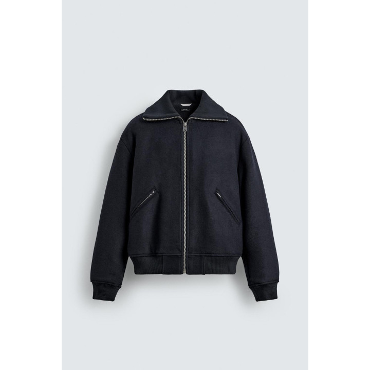 СТЕГАНАЯ КУРТКА С ВОРОТНИКОМ В РУБЧИК