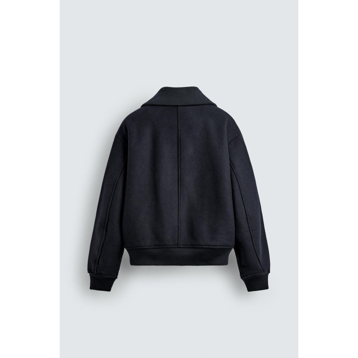 СТЕГАНАЯ КУРТКА С ВОРОТНИКОМ В РУБЧИК