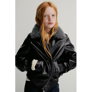 БОМБЕР С ВОРОТНИКОМ С ИСКУССТВЕННЫМ МЕХОМ