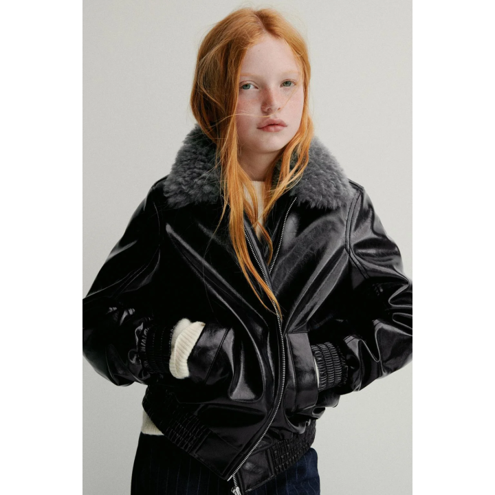 БОМБЕР С ВОРОТНИКОМ С ИСКУССТВЕННЫМ МЕХОМ