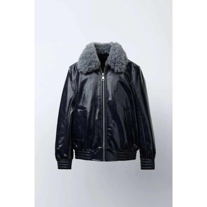 БОМБЕР С ВОРОТНИКОМ С ИСКУССТВЕННЫМ МЕХОМ