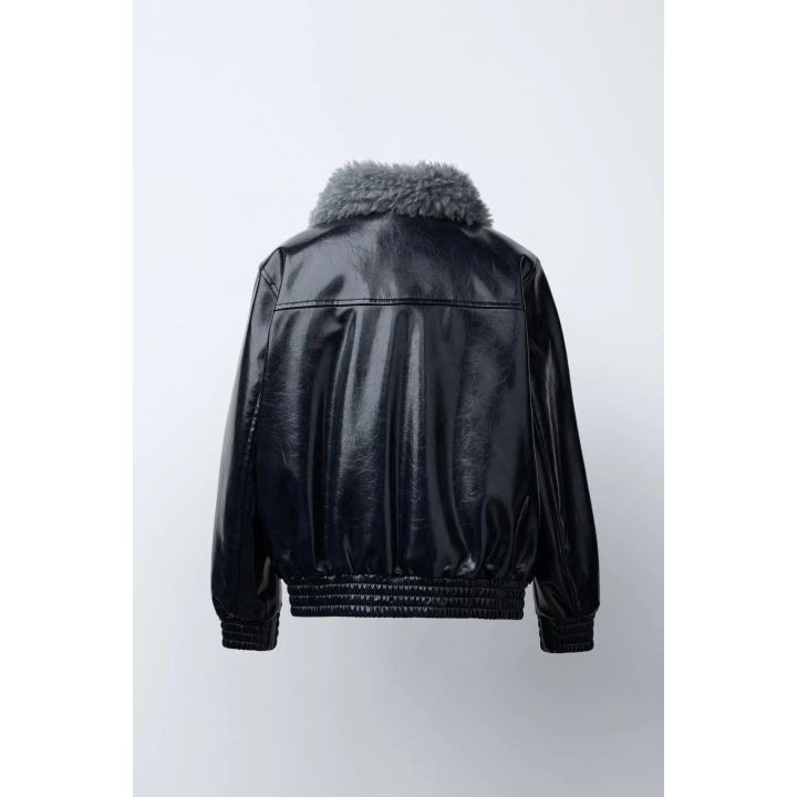 БОМБЕР С ВОРОТНИКОМ С ИСКУССТВЕННЫМ МЕХОМ