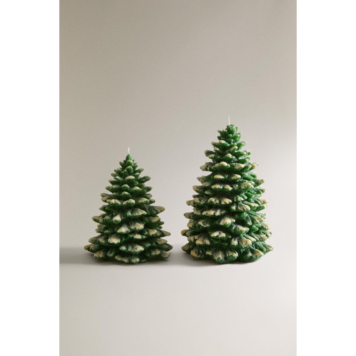 Свеча елочка снежное рождество