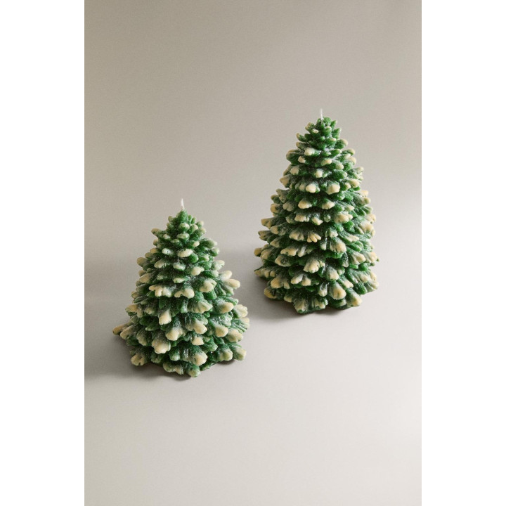 Свеча елочка снежное рождество