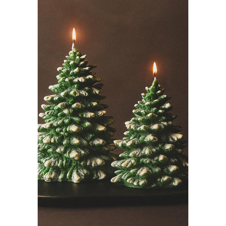 Свеча елочка снежное рождество