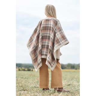 Плед-пончо limited edition в клетку с шерстью