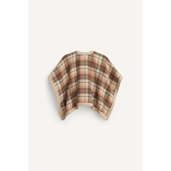 Плед-пончо limited edition в клетку с шерстью