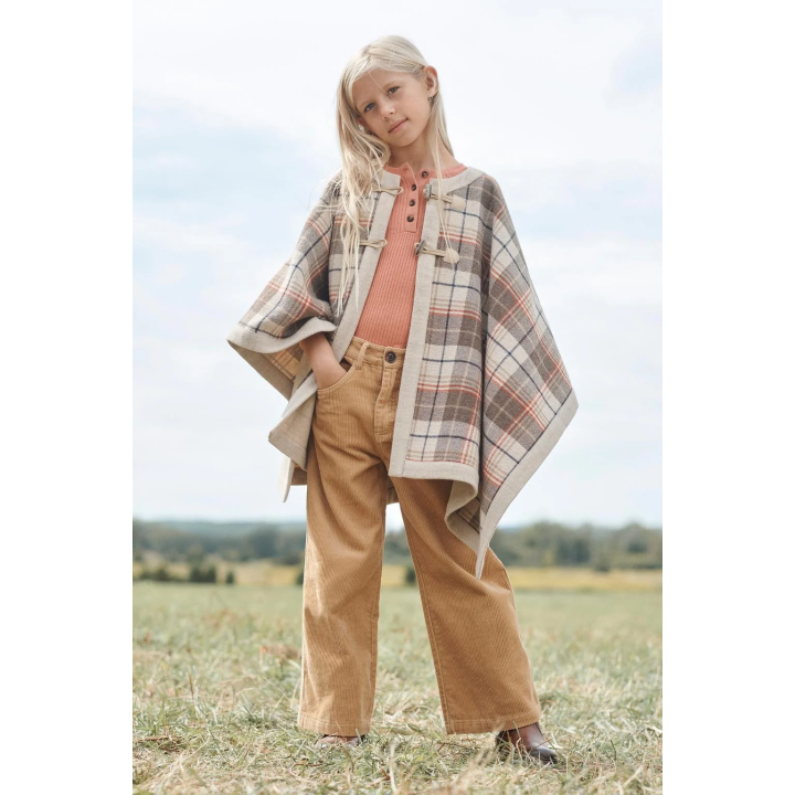 Плед-пончо limited edition в клетку с шерстью