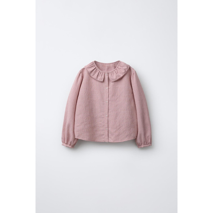 РУБАШКА В КЛЕТКУ С ДВОЙНЫМ ВОРОТНИКОМ BENSIMON ® X ZARA