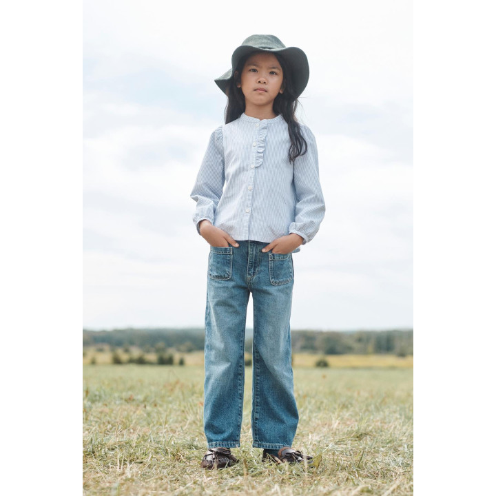 Рубашка в полоску limited edition с оборкой