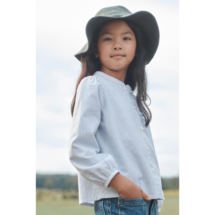 Рубашка в полоску limited edition с оборкой