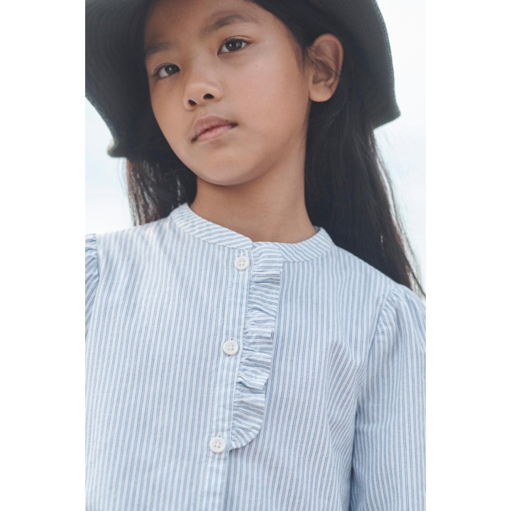 Рубашка в полоску limited edition с оборкой