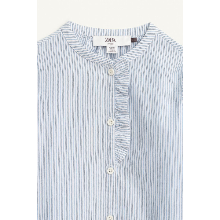 Рубашка в полоску limited edition с оборкой