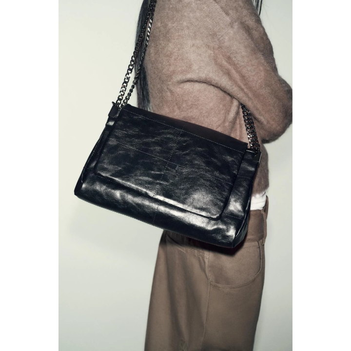 СУМКА В РОКЕРСКОМ СТИЛЕ С КЛАПАНОМ