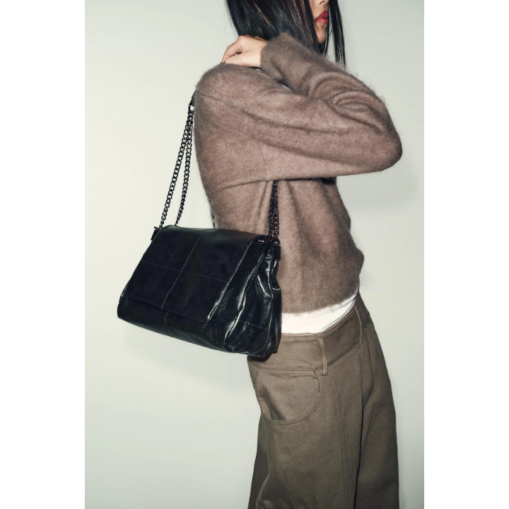 СУМКА В РОКЕРСКОМ СТИЛЕ С КЛАПАНОМ