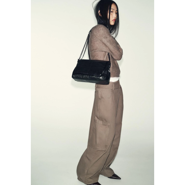 СУМКА В РОКЕРСКОМ СТИЛЕ С КЛАПАНОМ