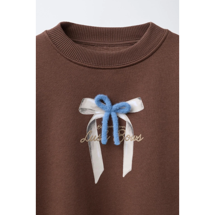 ТОЛСТОВКА С НАДПИСЬЮ И БАНТОМ