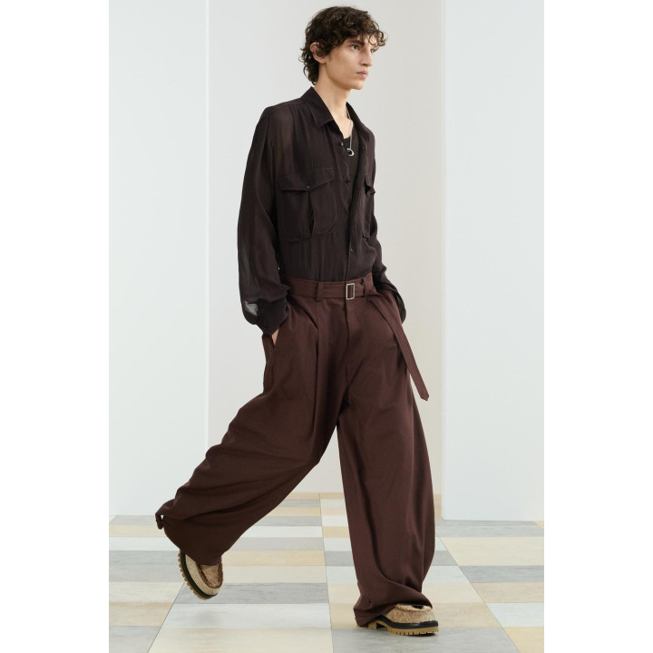 Широкие брюки из шерсти и вискозы