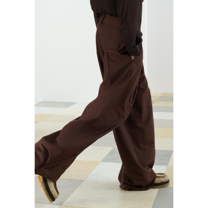 Широкие брюки из шерсти и вискозы