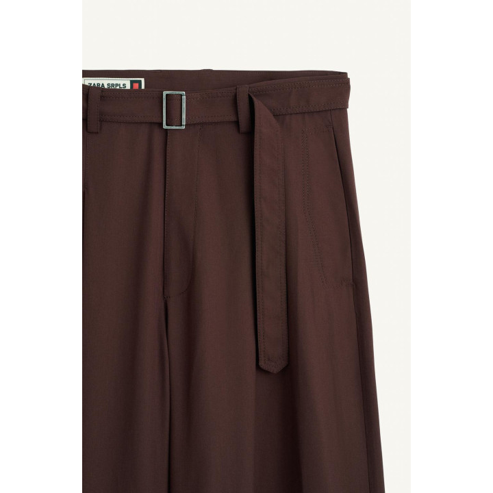 Широкие брюки из шерсти и вискозы