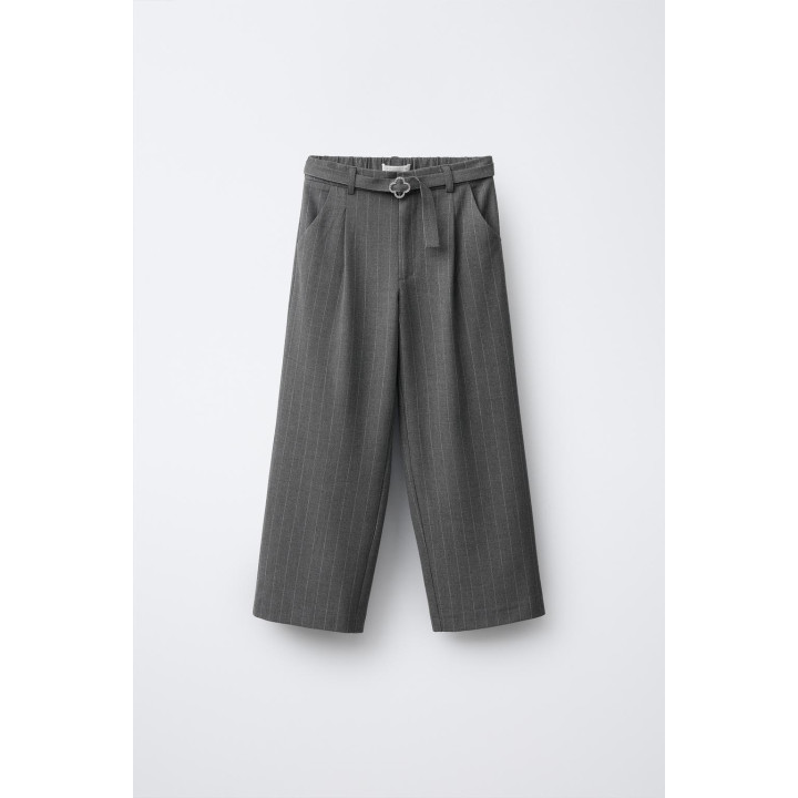 БРЮКИ В ТОНКУЮ ПОЛОСКУ С РЕМНЕМ