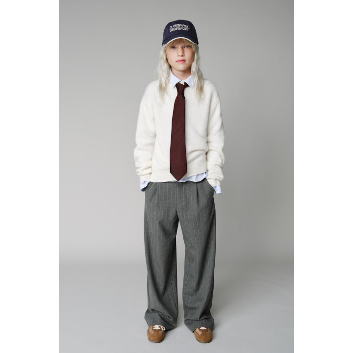 БРЮКИ В ТОНКУЮ ПОЛОСКУ С РЕМНЕМ