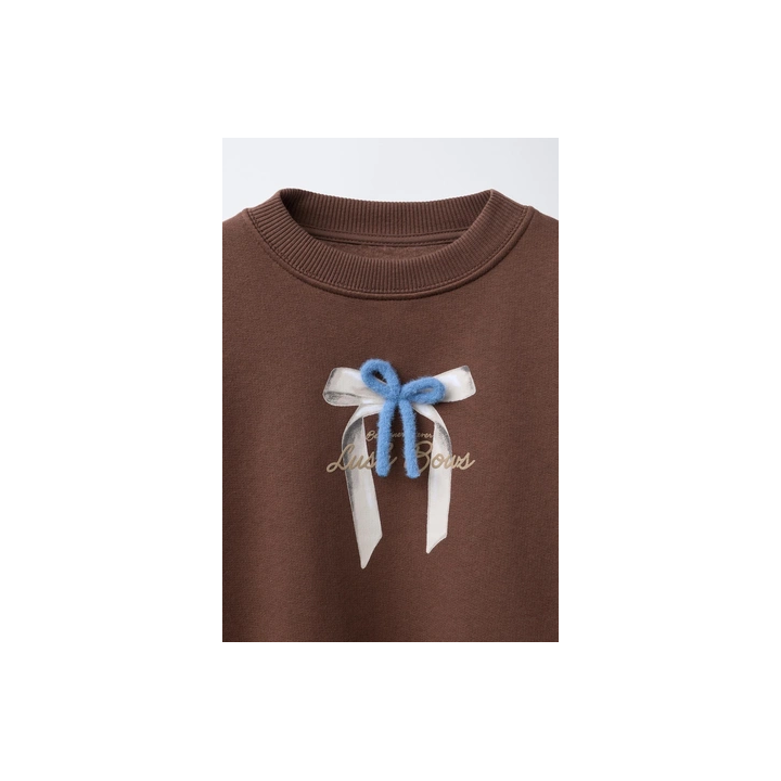 ТОЛСТОВКА С НАДПИСЬЮ И БАНТОМ