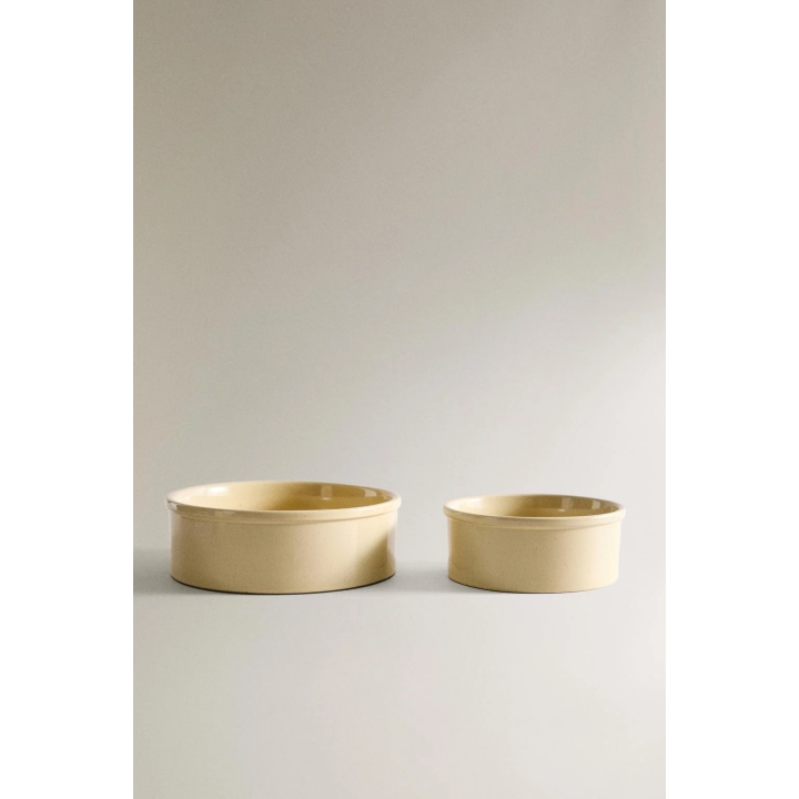 STONEWARE PET FOOD BOWL