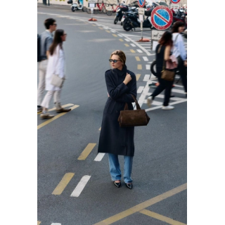 ЗАМШЕВАЯ СУМКА С ДВОЙНОЙ РУЧКОЙ