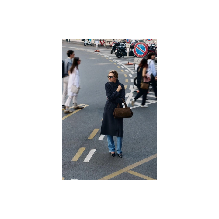 ЗАМШЕВАЯ СУМКА С ДВОЙНОЙ РУЧКОЙ