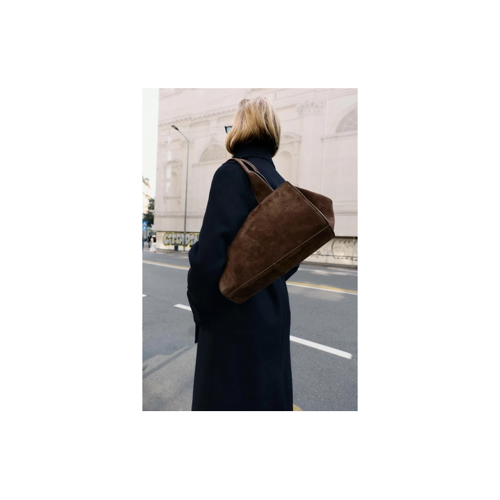 ЗАМШЕВАЯ СУМКА С ДВОЙНОЙ РУЧКОЙ