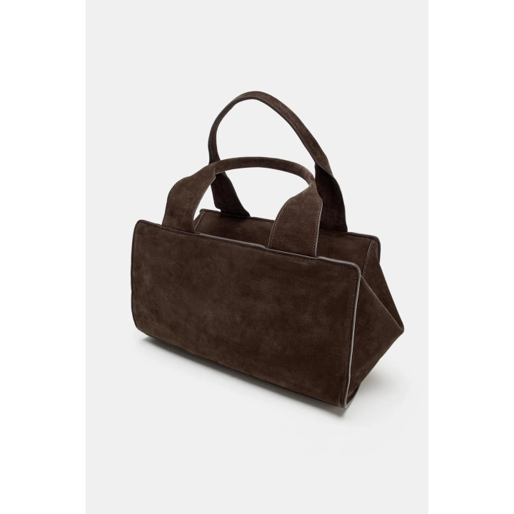 ЗАМШЕВАЯ СУМКА С ДВОЙНОЙ РУЧКОЙ