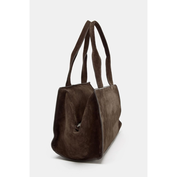 ЗАМШЕВАЯ СУМКА С ДВОЙНОЙ РУЧКОЙ