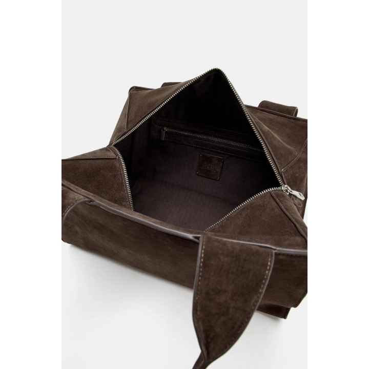 ЗАМШЕВАЯ СУМКА С ДВОЙНОЙ РУЧКОЙ