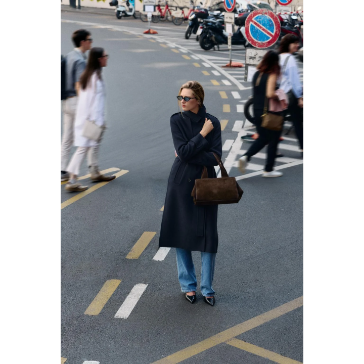 ЗАМШЕВАЯ СУМКА С ДВОЙНОЙ РУЧКОЙ