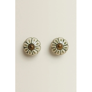PACK OF CERAMIC FLOWER DOOR KNOBS (PACK OF 2)