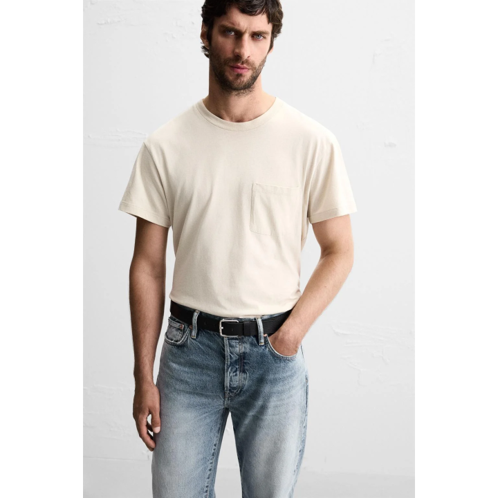 КОЖАНЫЙ РЕМЕНЬ С ДЕКОРАТИВНОЙ СТРОЧКОЙ