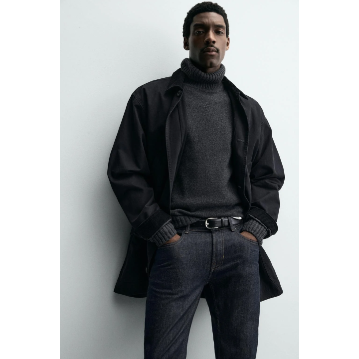 КОЖАНЫЙ РЕМЕНЬ С ДЕКОРАТИВНОЙ СТРОЧКОЙ