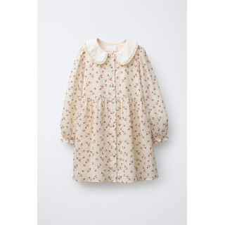 ПЛАТЬЕ С ЦВЕТОЧНЫМ ПРИНТОМ И КОНТРАСТНЫМ ВОРОТНИКОМ