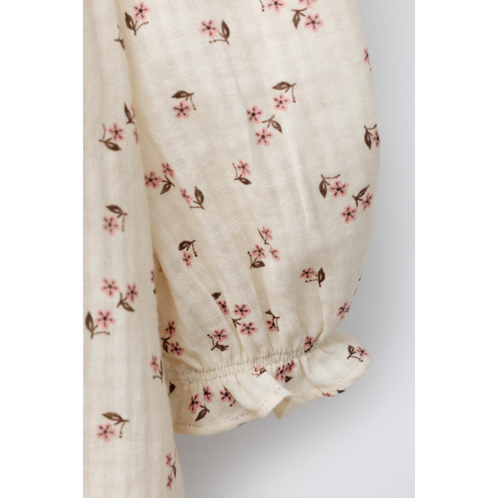 ПЛАТЬЕ С ЦВЕТОЧНЫМ ПРИНТОМ И КОНТРАСТНЫМ ВОРОТНИКОМ