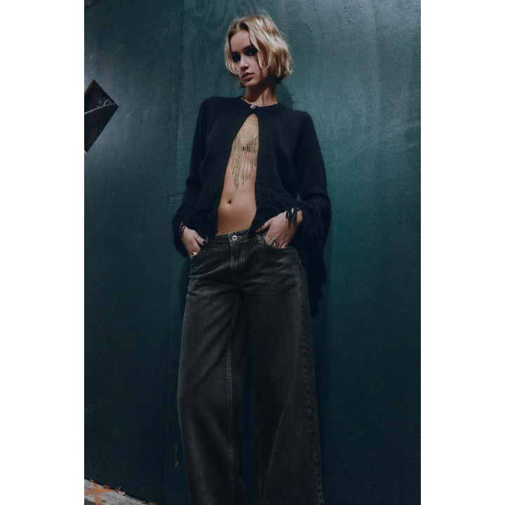 ВЯЗАНЫЙ КАРДИГАН С БАХРОМОЙ