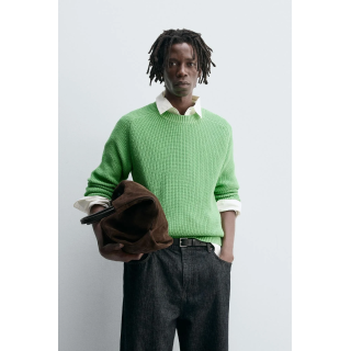 ДЖЕМПЕР ИЗ ХЛОПКА И КАШЕМИРА С РЕЛЬЕФНОЙ ТЕКСТУРОЙ