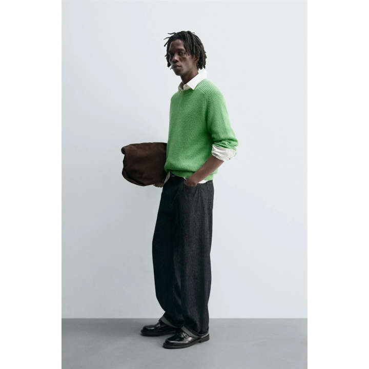 ДЖЕМПЕР ИЗ ХЛОПКА И КАШЕМИРА С РЕЛЬЕФНОЙ ТЕКСТУРОЙ