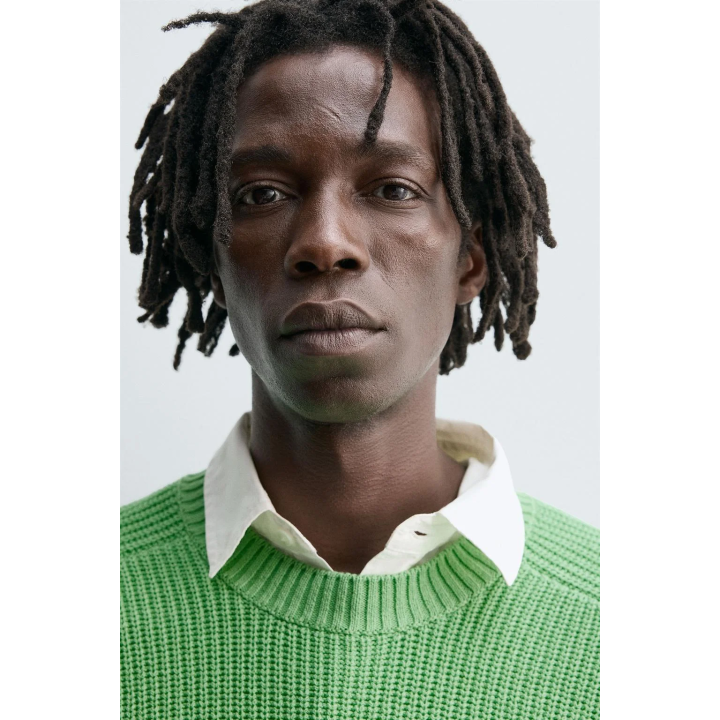 ДЖЕМПЕР ИЗ ХЛОПКА И КАШЕМИРА С РЕЛЬЕФНОЙ ТЕКСТУРОЙ