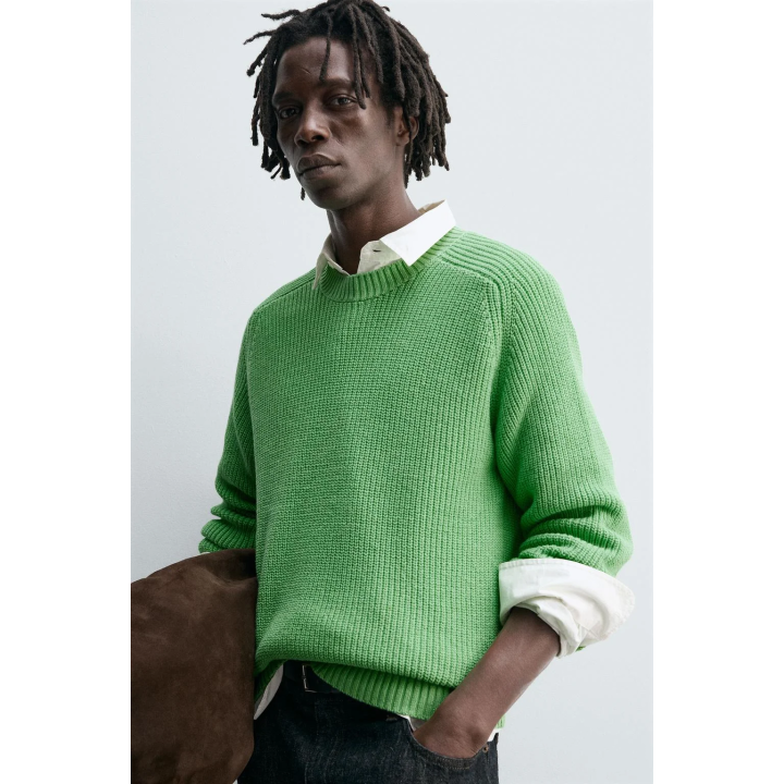 ДЖЕМПЕР ИЗ ХЛОПКА И КАШЕМИРА С РЕЛЬЕФНОЙ ТЕКСТУРОЙ