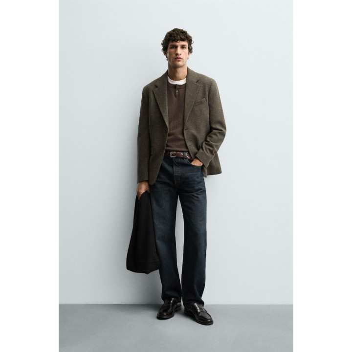 БЛЕЙЗЕР ИЗ 100% ШЕРСТИ С РЕЛЬЕФНЫМ УЗОРОМ