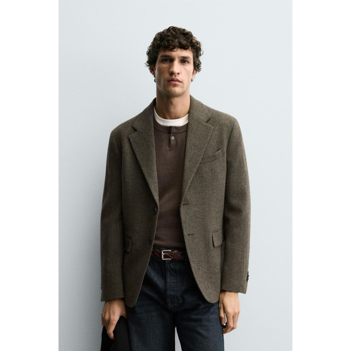 БЛЕЙЗЕР ИЗ 100% ШЕРСТИ С РЕЛЬЕФНЫМ УЗОРОМ