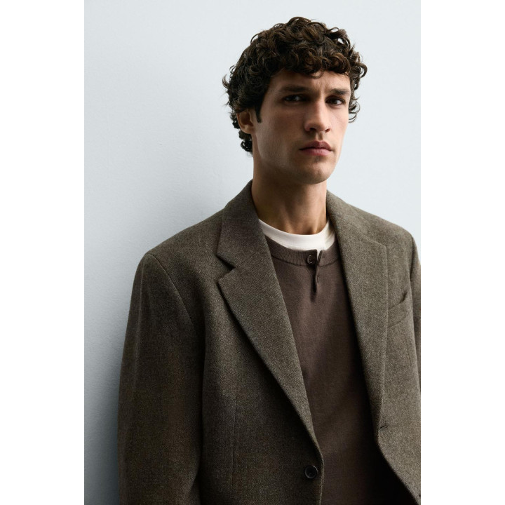 БЛЕЙЗЕР ИЗ 100% ШЕРСТИ С РЕЛЬЕФНЫМ УЗОРОМ