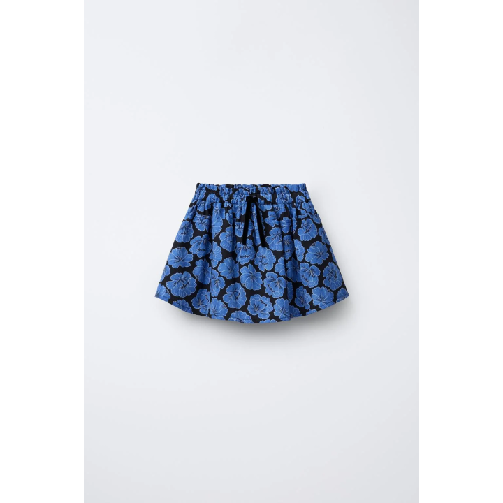 ЮБКА С ЦВЕТОЧНЫМ ПРИНТОМ И БАРХАТНЫМ БАНТОМ